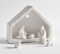 Open Box: Terra Cotta Nativity Set, Small - White