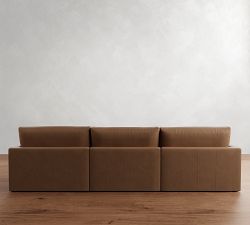 Westwood Slim Arm Leather Modular Chaise Sectional (137")