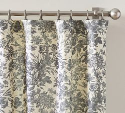 Open Box: Sorrel Toile Light Filtering Curtain, 50"W x 96"L - Charcoal