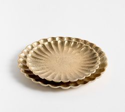 Gold Scalloped Trays - Set of 2
