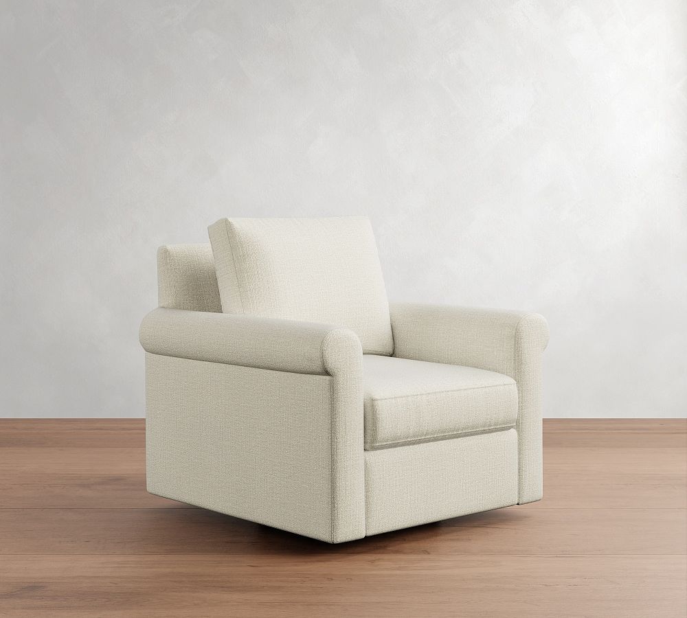 Cameron Modern Roll Arm Swivel Chair by Pottery Barn