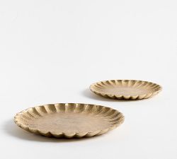 Gold Scalloped Trays - Set of 2
