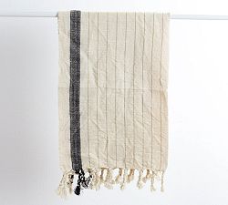 Open Box: Ellette Striped Hand Towel, 17" x 30" - Off White with Black