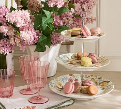 Spring Garden Stoneware Tiered Stand