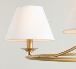 Oxford Metal &amp; Linen Round Chandelier (36"-50")
