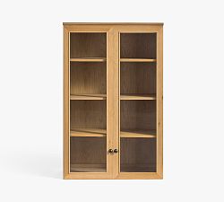 Open Box: Hartford Modular Home Office Glass Cabinet Hutch - Warm Sand