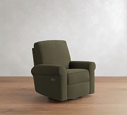 Open Box: PB Comfort Roll Arm Swivel Glider Power Recliner - Performance Casual Chenille