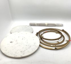 Open Box: Delaney Round Marble Nesting End Tables - Brass
