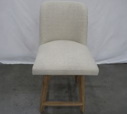 Open Box: Layton Upholstered Swivel Counter Stool (25.5") - Basketweave Slub Oatmeal, Seadrift