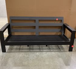 Open Box: Malibu Metal Outdoor Sofa Frame (77") - Black