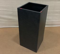 Open Box: Mission Square Handmade Outdoor Planter, Tall (15"D x 32"H) - Black