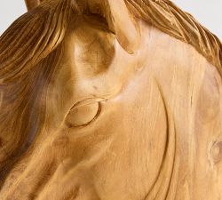Hand Carved Wooden Horse Head