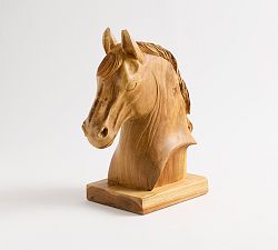 Hand Carved Wooden Horse Head