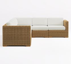 Huntington Wicker 6-Piece Square Arm Outdoor Sectional (120")
