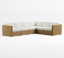 Huntington Wicker 6-Piece Square Arm Outdoor Sectional (120")