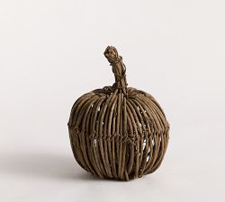 Natural Woven Twig Pumpkin