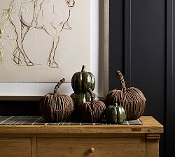 Natural Woven Twig Pumpkin