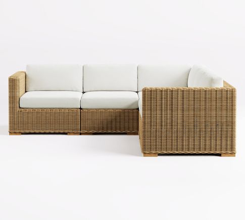 Huntington Square Arm 5pc Sectional with High Performance Cushion Covers