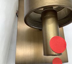 Open Box: Frances Alabaster Double Tube Sconce (22") - Tumbled Brass