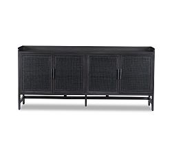 Open Box: Dolores Cane Buffet (72") - Black