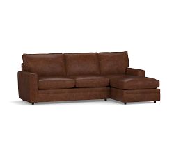 Pearce Square Arm Leather Chaise Sectional (104")