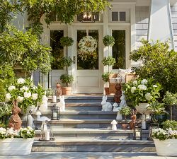 Lit Faux Boxwood Topiary