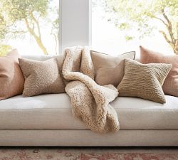 Pieced Suede Pillow Cover