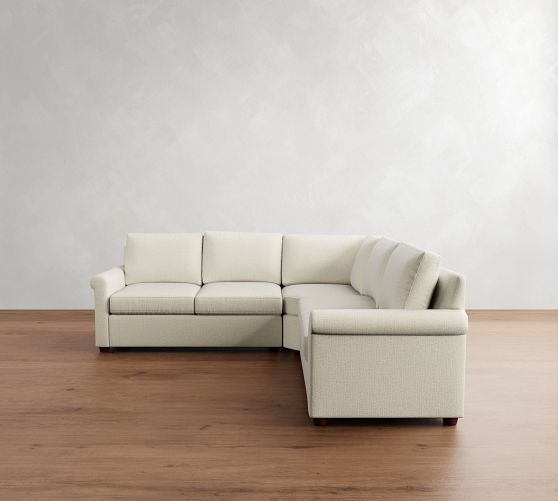 Cameron Modern Roll Arm 3-Piece L-Shaped Wedge Sectional (105") by Pottery Barn