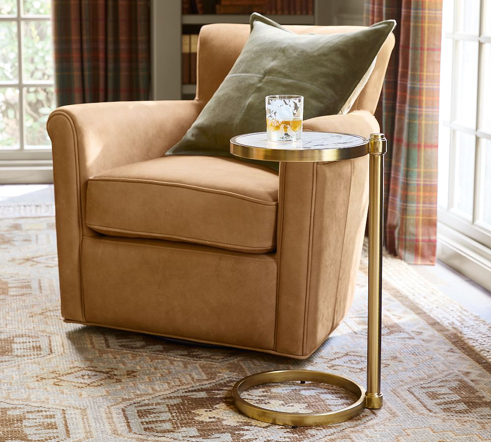 Everson Round Stone C-Table (13.5") by Pottery Barn