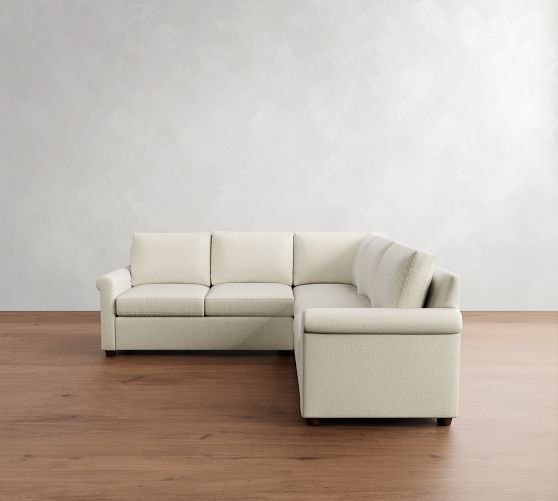 Cameron Modern Roll Arm 3-Piece L-Shaped Sectional (100") by Pottery Barn