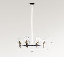 Pottery Barn ガラス/天井照明　① Camryn Glass Globe Round Chandelier (36