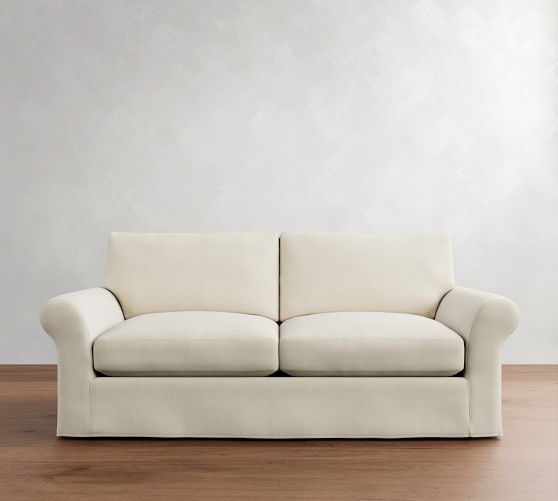 PB Comfort Modern Roll Arm Slipcovered Sofa (67"-120") by Pottery Barn