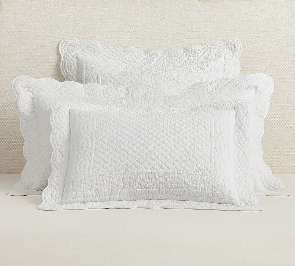 Heirloom Scalloped Quilted Sham by Pottery Barn