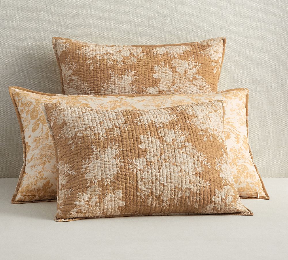 Juliette Toile Handcrafted Reversible Pick-Stitch Quilted Sham by Pottery Barn