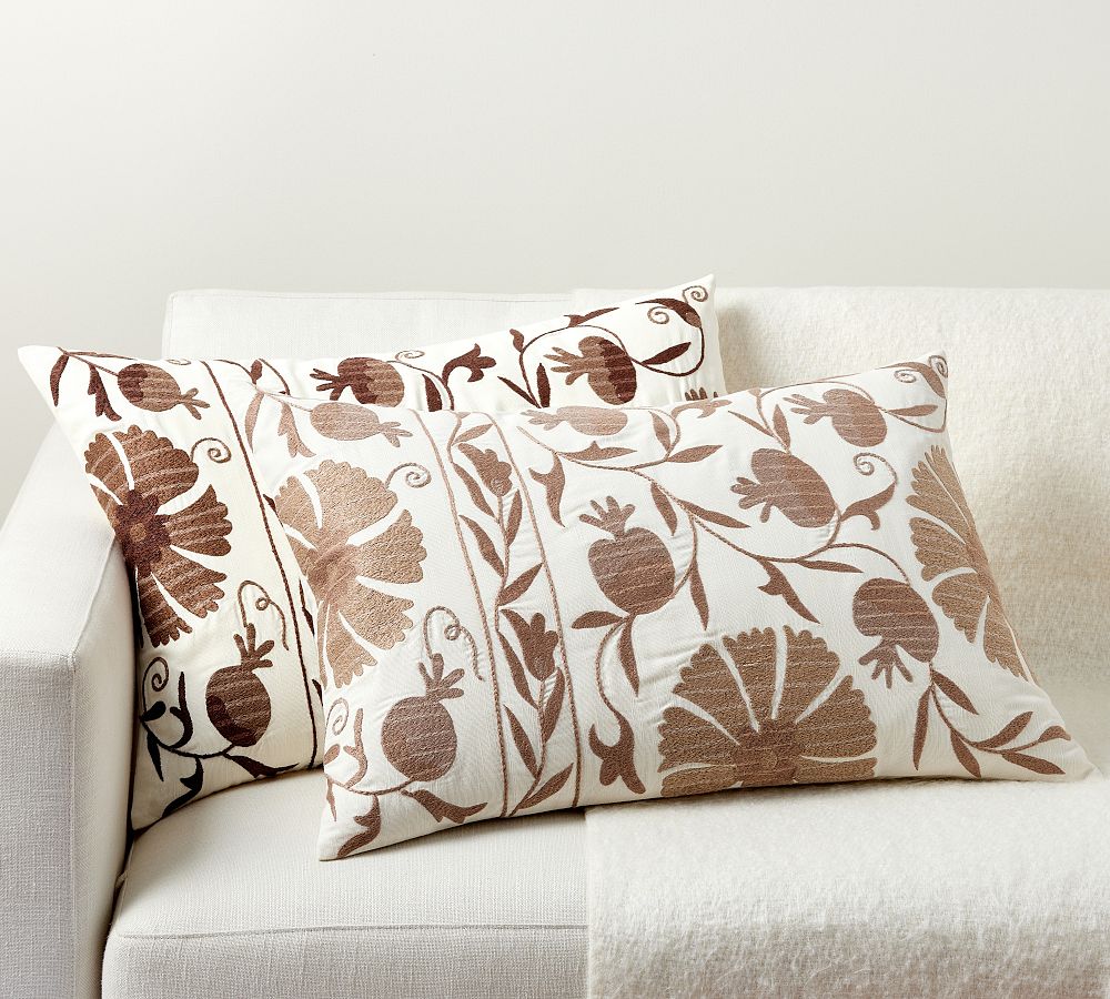 Montrose Suzani Embroidered Lumbar Pillow Cover by Pottery Barn