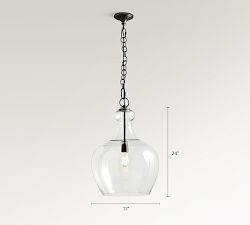 Flynn Recycled Glass Pendant (12"-17")