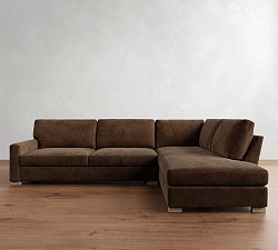 Turner Square Arm Leather Return Bumper Sectional (106"&ndash;125")