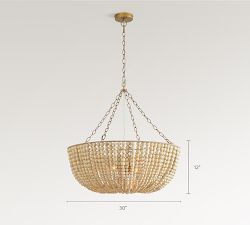 Bristol Wood Bead Chandelier (30")