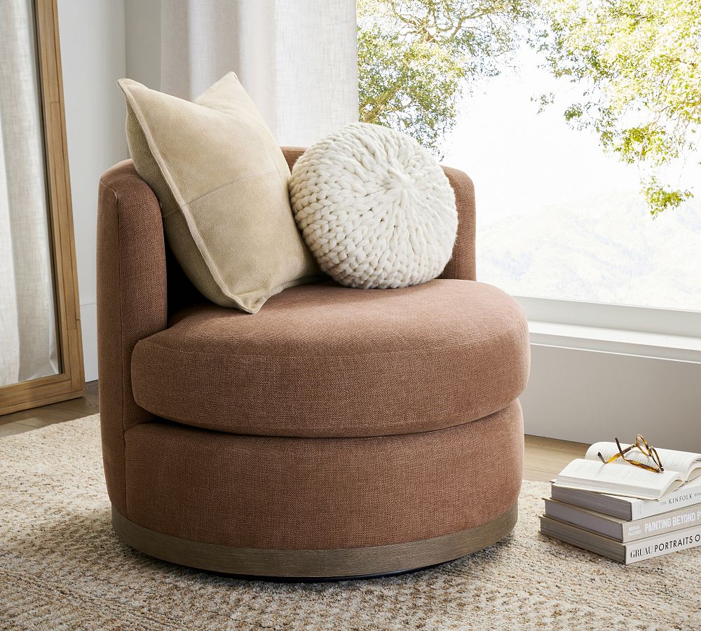 Balboa Wood Base Swivel Chair by Pottery Barn