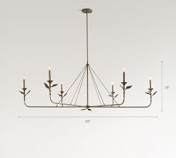 Botanical Forged Iron Chandelier (65")