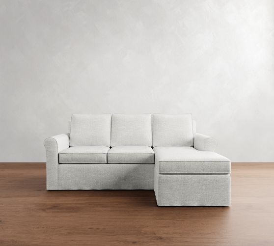 Cameron Roll Arm Slipcovered Reversible Chaise Sectional (88") by Pottery Barn