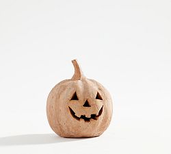 Open Box: Terracotta Jack O Lanterns, Small Pumpkin - Terracotta