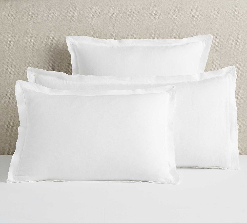 Belgian Flax Linen Double Flange Sham by Pottery Barn