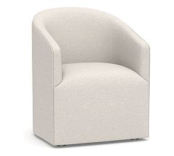 Open Box: Baldwin Fully Upholstered Barrel Back Dining Armchair - Performance Boucle Oatmeal