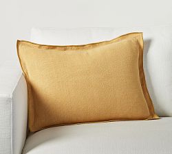 Open Box: Galen Linen Lumbar Pillow Cover, 14" x 20" - Mustard Gold