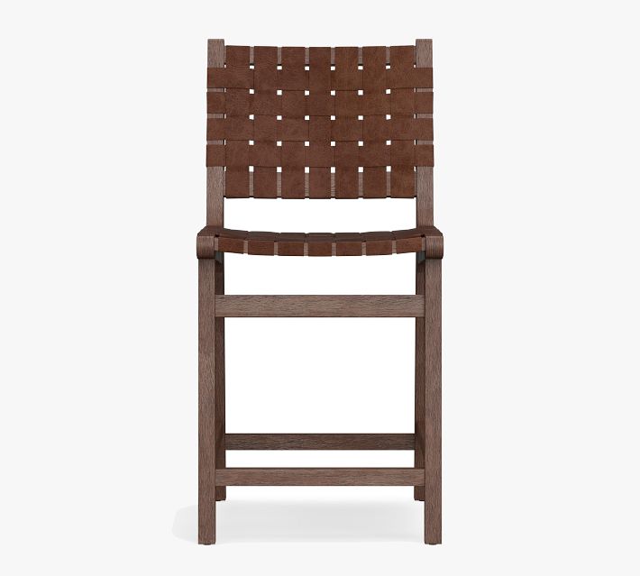 Open Box: Fenton Woven Leather Counter Stool (24