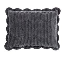 Velvet Scalloped Edge Reversible Quilted Sham