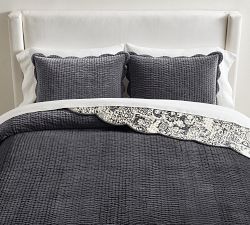 Velvet Scalloped Edge Reversible Quilt