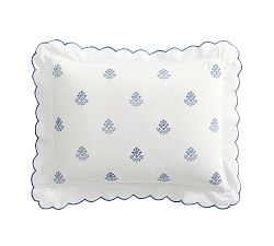 Open Box: Gemma Embroidered Sham, Standard - White/Blue