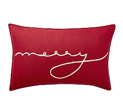 Open Box: Merry Lumbar Pillow Cover (16" x 26") - Red